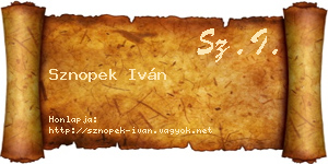 Sznopek Iván névjegykártya