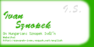 ivan sznopek business card